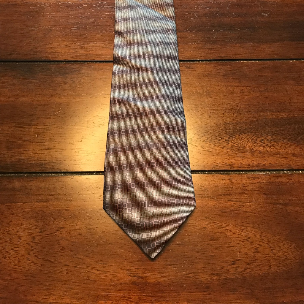 Vintage Gray Gucci Patterned Silk Tie